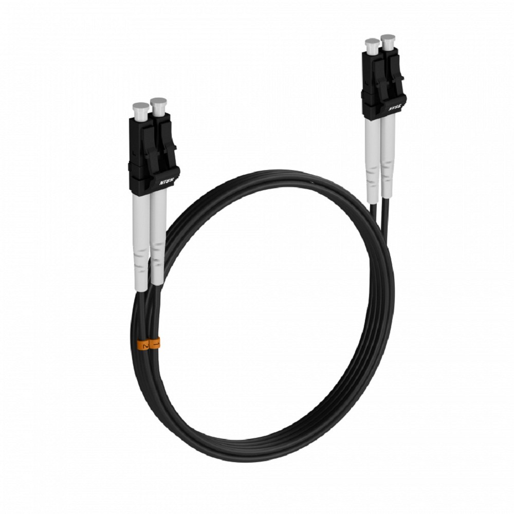 Шнур оптический NTSS dpc LC/UPC-LC/UPC 9/125 3.0мм 3м черный LSZH (патч-корд)