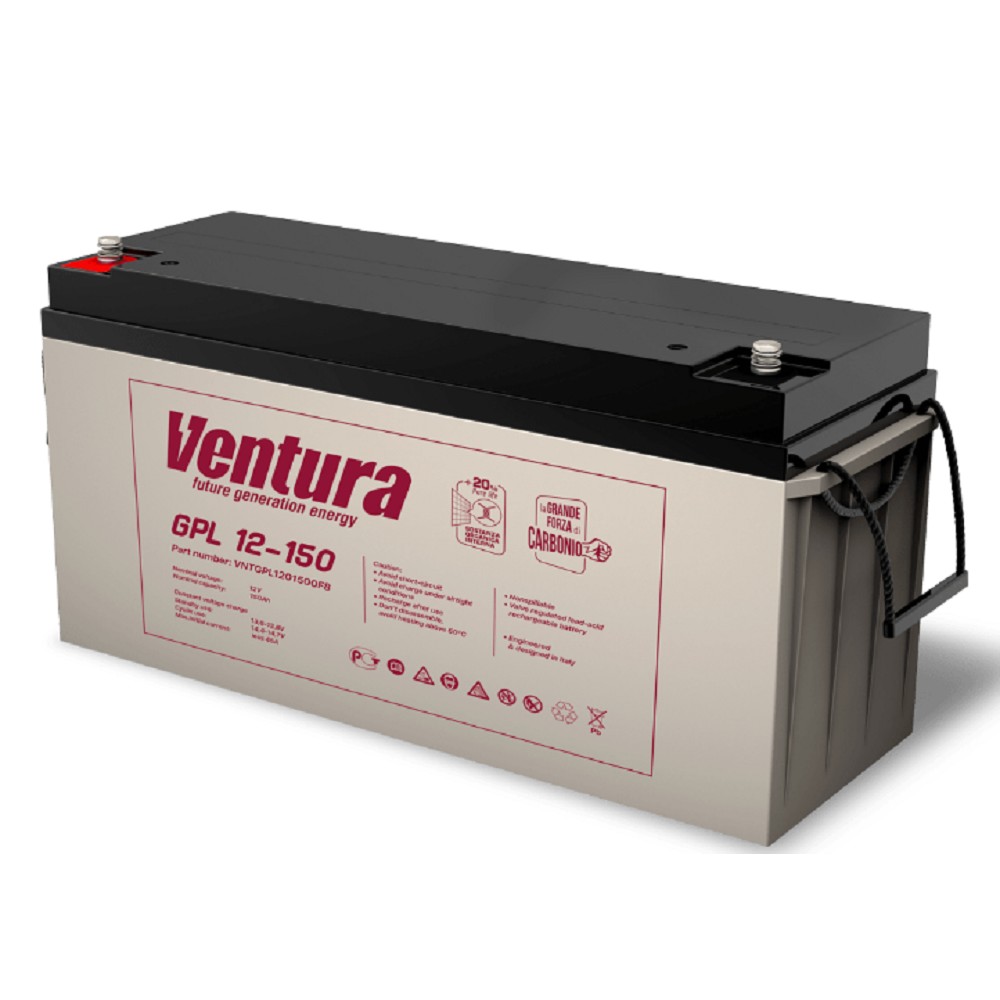 АКБ Ventura GPL 12-150 12V/158Ah {F8, ДхШхВ 485х170х240мм, масса 44,00 кг, срок службы 12 лет}