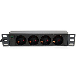 5bites PDU410A-10 Блок розеток  4S / AL / 1U / 10" / 2M*3G*1.5MM2 / VDE