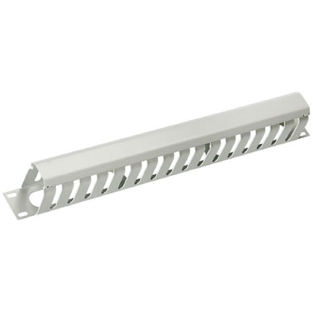 Cabeus JB07-1U-GY Кабельный органайзер 19" 1U с крышкой, металлический, цвет серый (RAL7035)