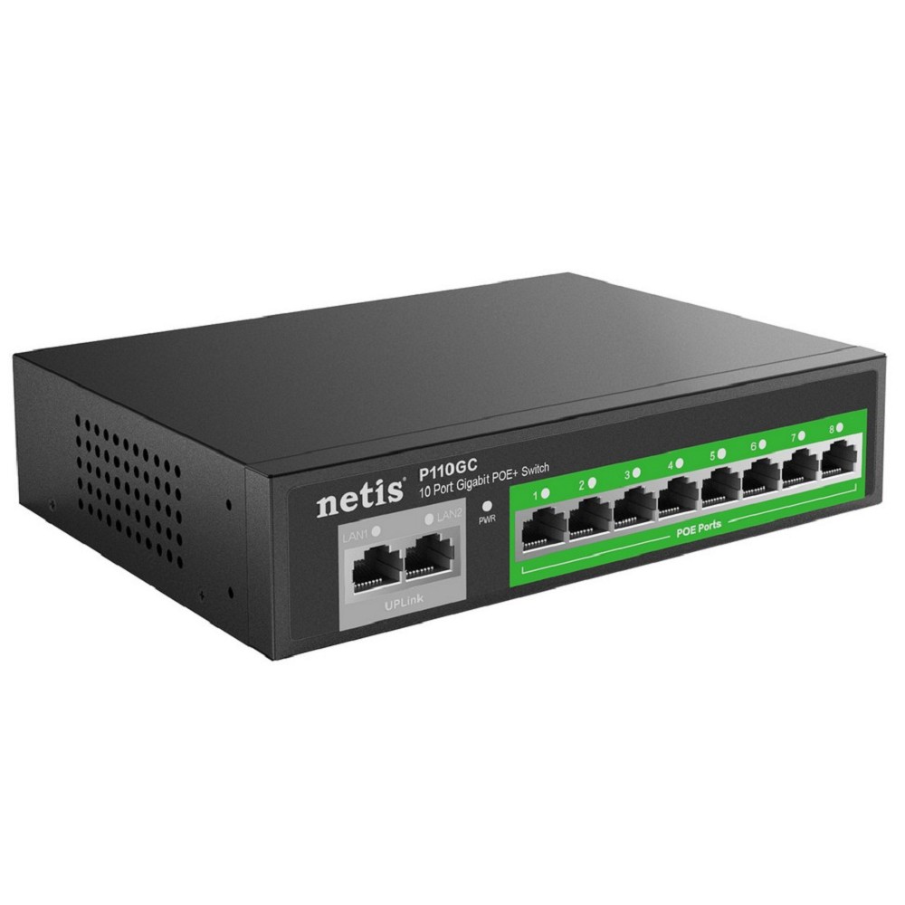Коммутатор Netis P110GC 10G 8PoE+ 100W неуправляемый