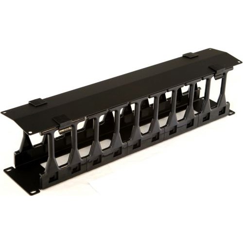 Кабельный органайзер Hyperline CMF-2U-FPL106-MCOV-RAL9005 пальцы 2U шир.:19" глуб.:106мм