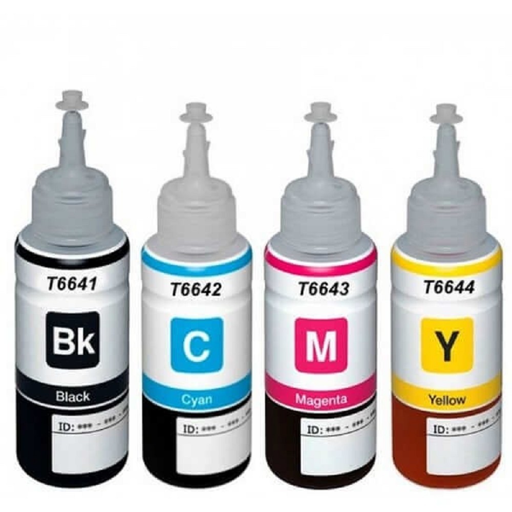 Чернила NV PRINT водорастворимые T6641 - T6644  для аппаратов Epson L100, L110, L120, L132, L200, L210, L222, L300, L312, L350, L355, L362, L366, L456, L550, L555, L566, L1300, L386, L486, L121, L3050