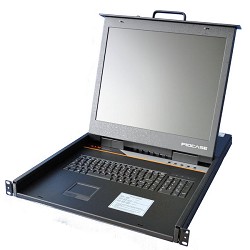 ProCase E1916 Консоль однорельсовая , КВМ 16 порт, LCD 19'', single rail console KVM 16 port, LCD D-Sub, USB, разрешение 1280*1024, 16 кабелей