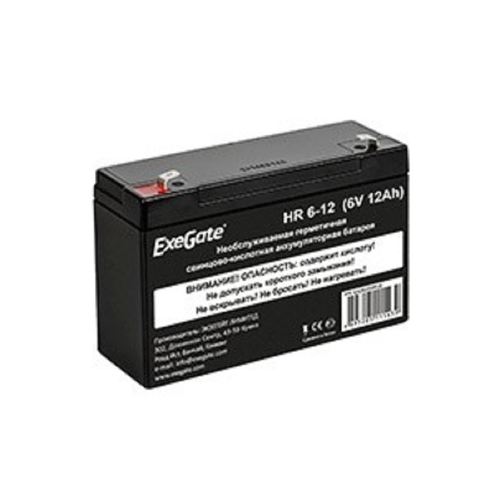 Exegate EX282955RUS Аккумуляторная батарея HR 6-12 (6V 12Ah, клеммы F1)