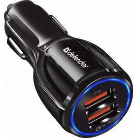 Defender Автомобильное ЗУ UCA-100 2xUSB, QC3.0+2.4A (83833)				
