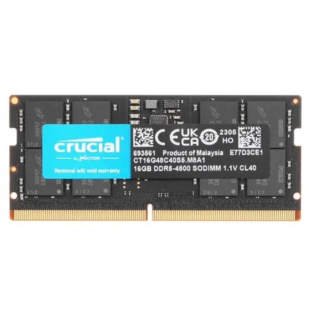 Crucial DDR5 SODIMM 16Gb 4800MHz CT16G48C40S5 CL40 