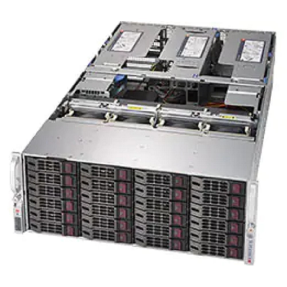 SYS-8049U-E1CR4T (bundle2) в составе: 4U / 4x Xeon Gold 6240 / 8x DDR4 32GB RDIMM 3200 / 1x SSD NVMe 960GB, M.2 / 8x HDD SAS 4Tb, 3.5" / 1x 10G Quad Port SFP+/RAID 0/1/10/5/50/6/60 4GB/ 4x 1600W Power