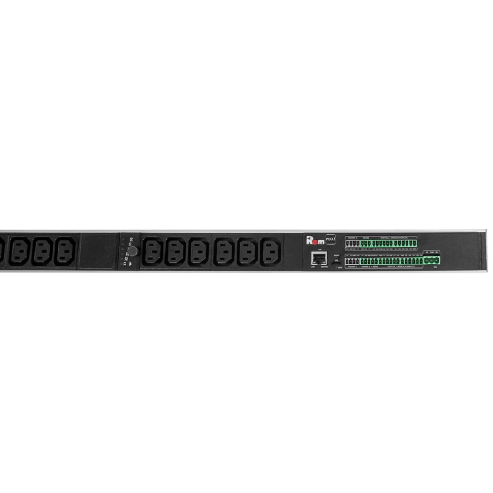REM Верт блок розеток Rem-2MC, Linux, мониторинг, измерение, управление,  3 фазы 16A, авт, 36C13, 1820 мм, вх IEC 309, шнур 3м