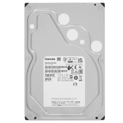 6TB Toshiba Server (MG08ADA600E)  {SATA-III, 7200 rpm, 256Mb buffer, 3.5"(analog MG06ACA600E)}