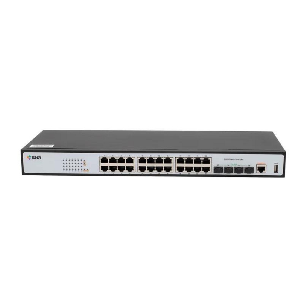 SNR SNR-S2989G-24TX-2AC Управляемый коммутатор уровня 2+, 24 порта 10/100/1000Base-T, 4 порта 1/10G SFP+, VSF HA, два встроенных БП ~220V AC