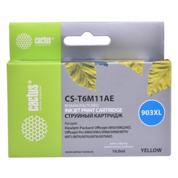 Картридж струйный Cactus №903XL CS-T6M11AE желтый (825стр.) для HP OJP 6950/6960/6970
