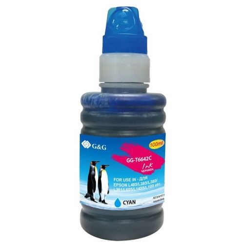 Чернила G&amp;G GG-T6642C голубой100мл для Epson L100, L110, L120, L130, L132, L210, L222