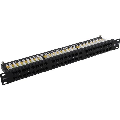 Exegate EX281082RUS Патч-панель UTP 19" 48 port кат.6 ExeGate  разъём KRONE&amp;110 (dual IDC), 1U, RoHS, цвет черный