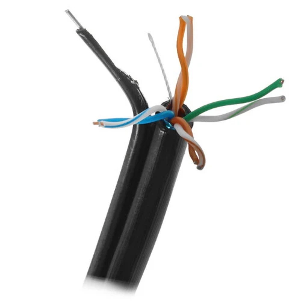 5bites Кабель FS5500-305APE-M витая пара FTP/SOLID/5E/CCAG/PE/BLACK/OUTDOOR/MESSENGER/DRUM/305M