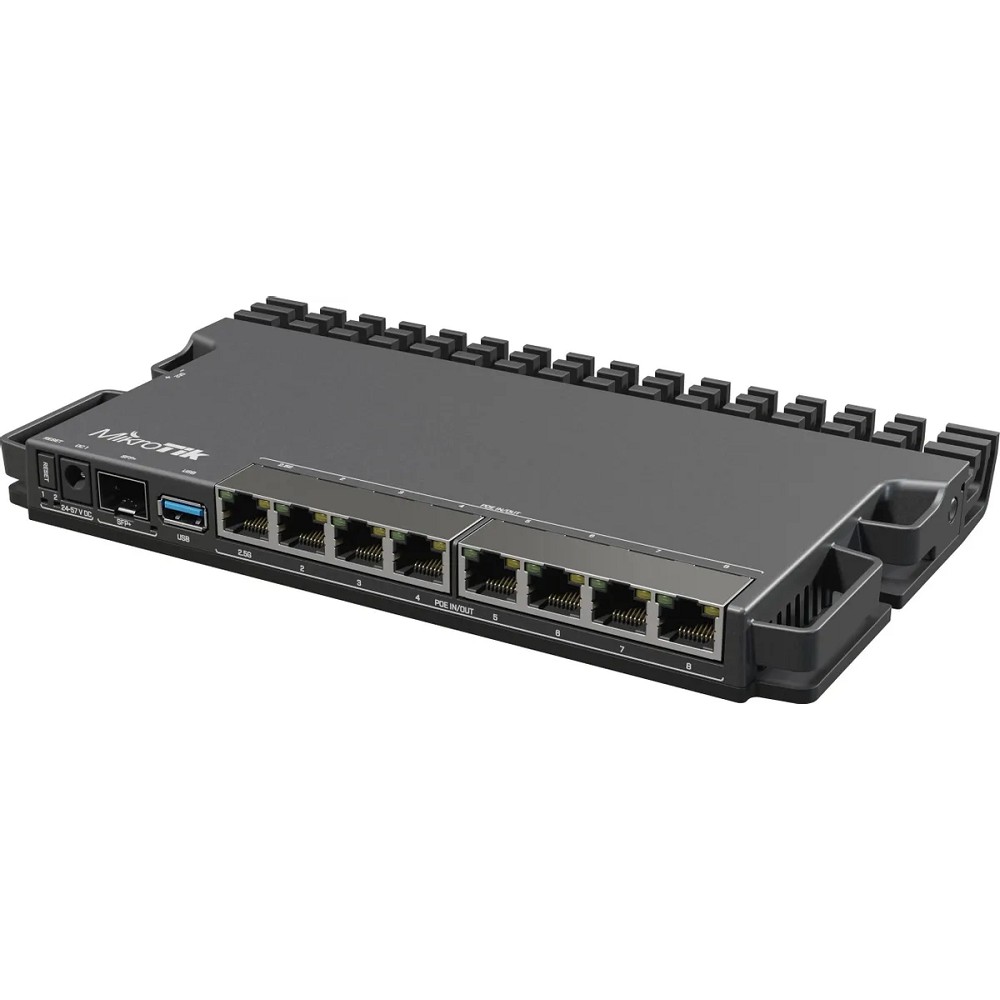 MikroTik RB5009UPr+S+IN Маршрутизатор проводной, CPU ARM64, 4 ядра 350-1400MHZ, 1GB RAM, 7*1Gbit RJ45, 1*2.5gbit RJ45, PoE out 1-7port