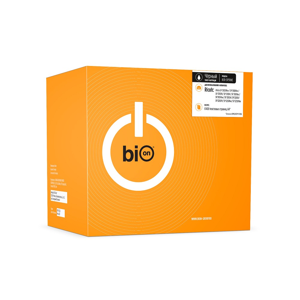 Bion SP311HE Картридж для Ricoh Aficio Ricoh SP 310SFNw/ SP 310DNw/SP 311SFN/SP 311DN/SP 311DNw/SP 311SFNw/SP 325DNw/SP 325SFNw (3500  стр.), Черный, с чипом