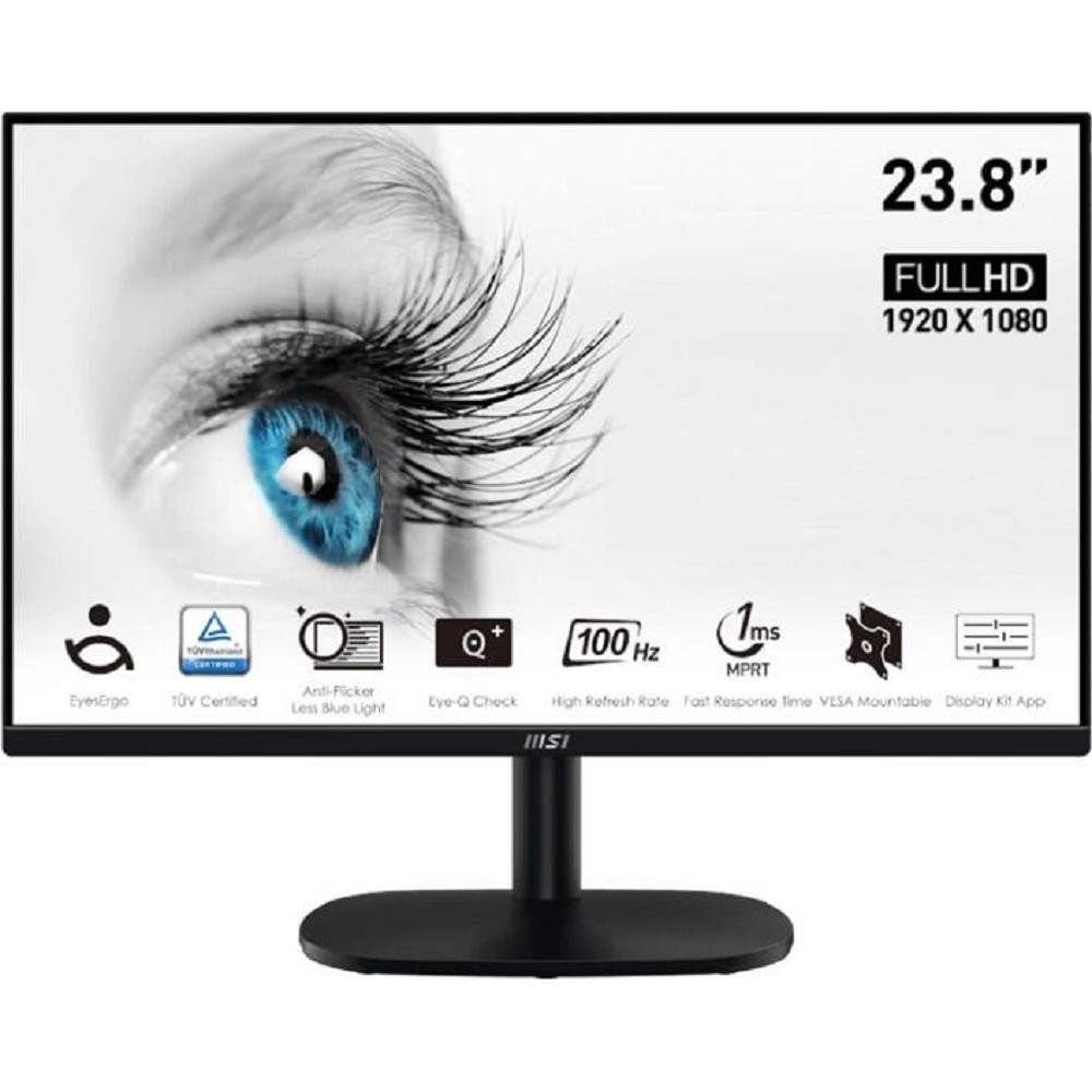 MSI PRO 23.8" MP245V черный {VA 1920x1080 100Hz 4ms 16:9  4000:1 300cd 178/178 D-Sub HDMI}