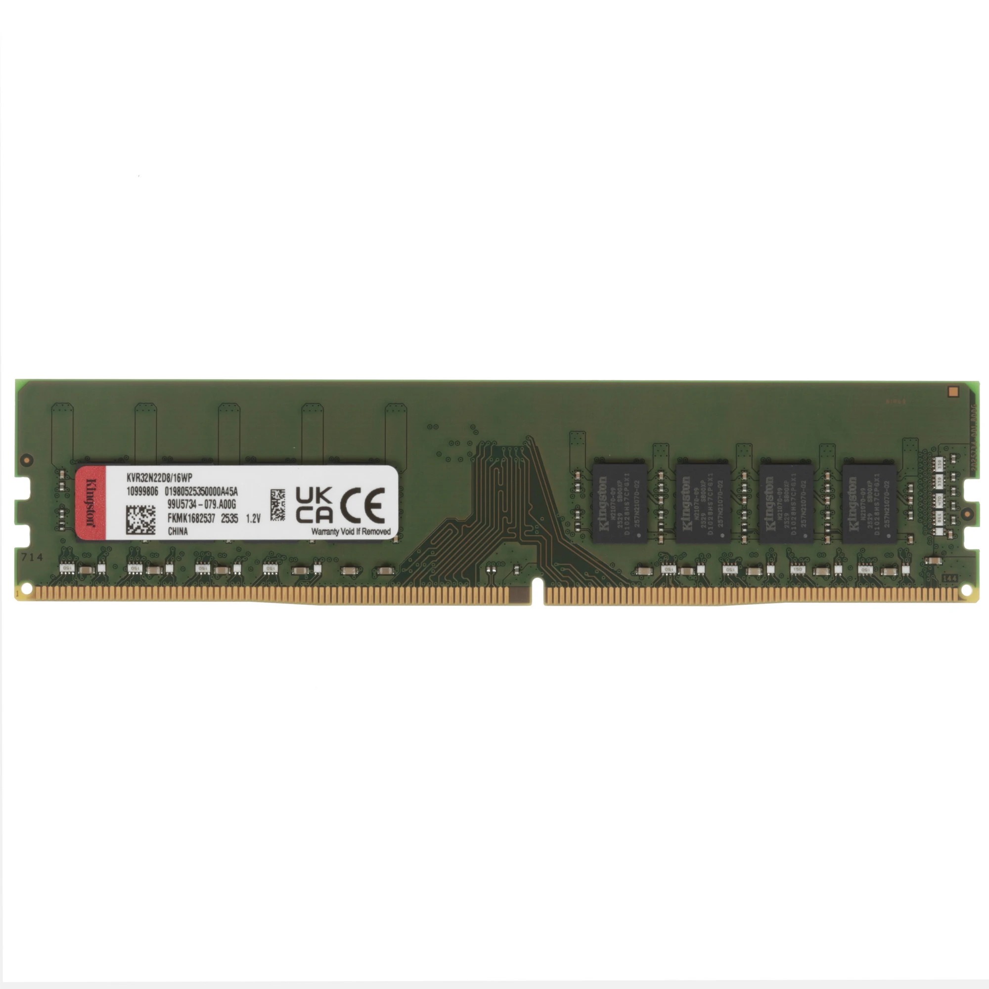 Kingston DDR4 DIMM 16GB KVR32N22D8/16WP PC4-25600, 3200MHz, CL22