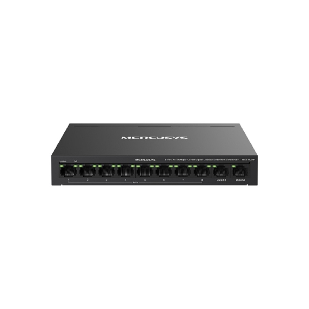 Mercusys MS110CMP Настольный коммутатор с 8 портами PoE+ 10/100 Мбит/c и 2 гигабитными портами