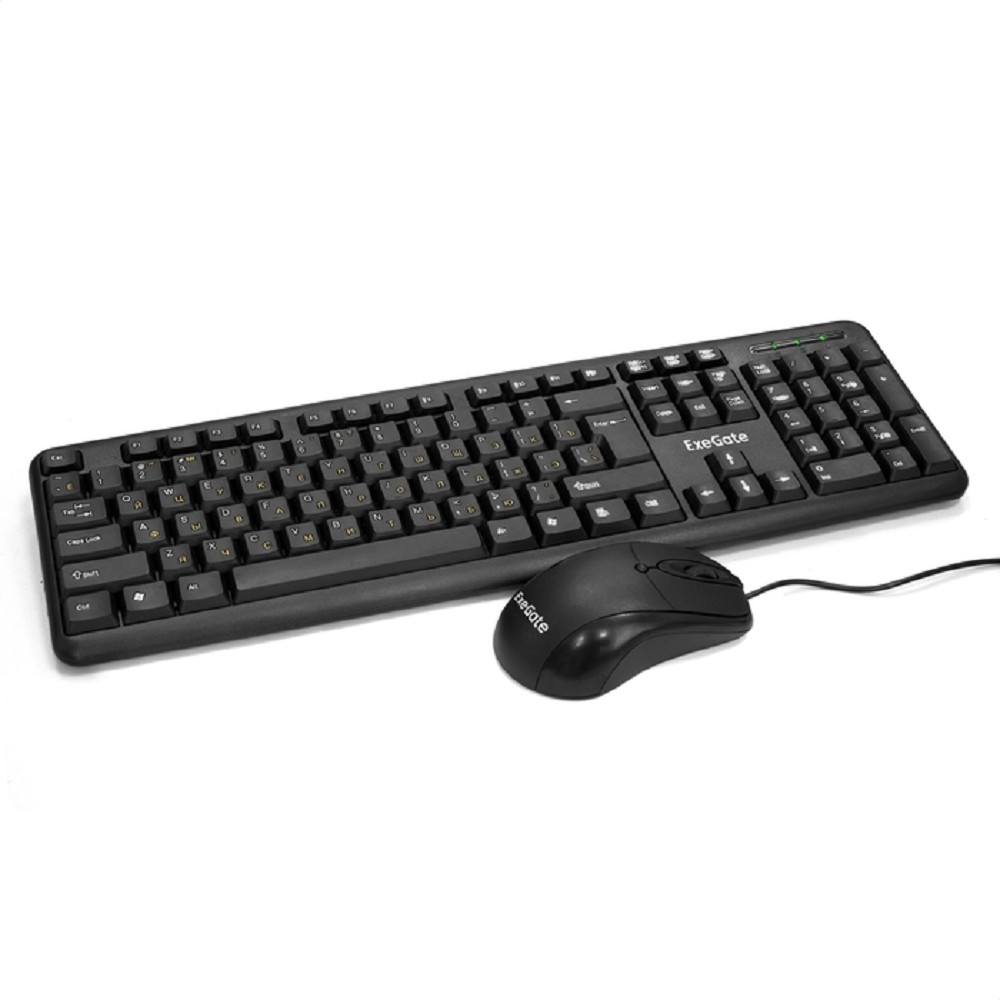 Повреждение упаковки Exegate EX286204RUS Комплект ExeGate Professional Standard Combo MK120 (клавиатура влагозащищенная 104кл.+ мышь оптическая 1000dpi,3 кнопки и колесо прокрутки; USB,длина кабелей 1