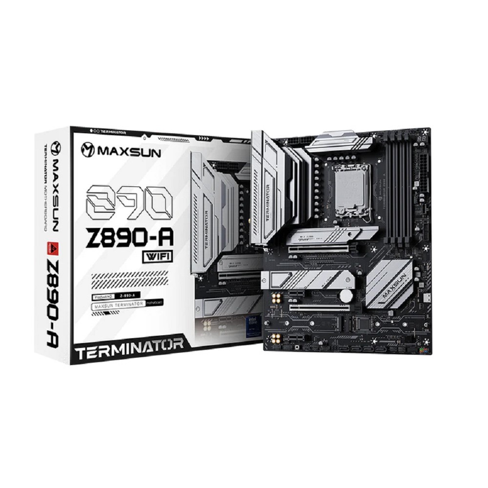 MAXSUN MS-Terminator Z890-A (Socket 1851, ATX, 4*DDR5(256Gb), DP/HDMI, 4*SATA3, 4*M.2, 1xPCI-Ex16 /1xPCI-Ex4/2*PCIEx1, 1*Type-C, 4*USB 2.0, 2*USB 3.2, LAN 1*2.5G, SPDIF, RTL)