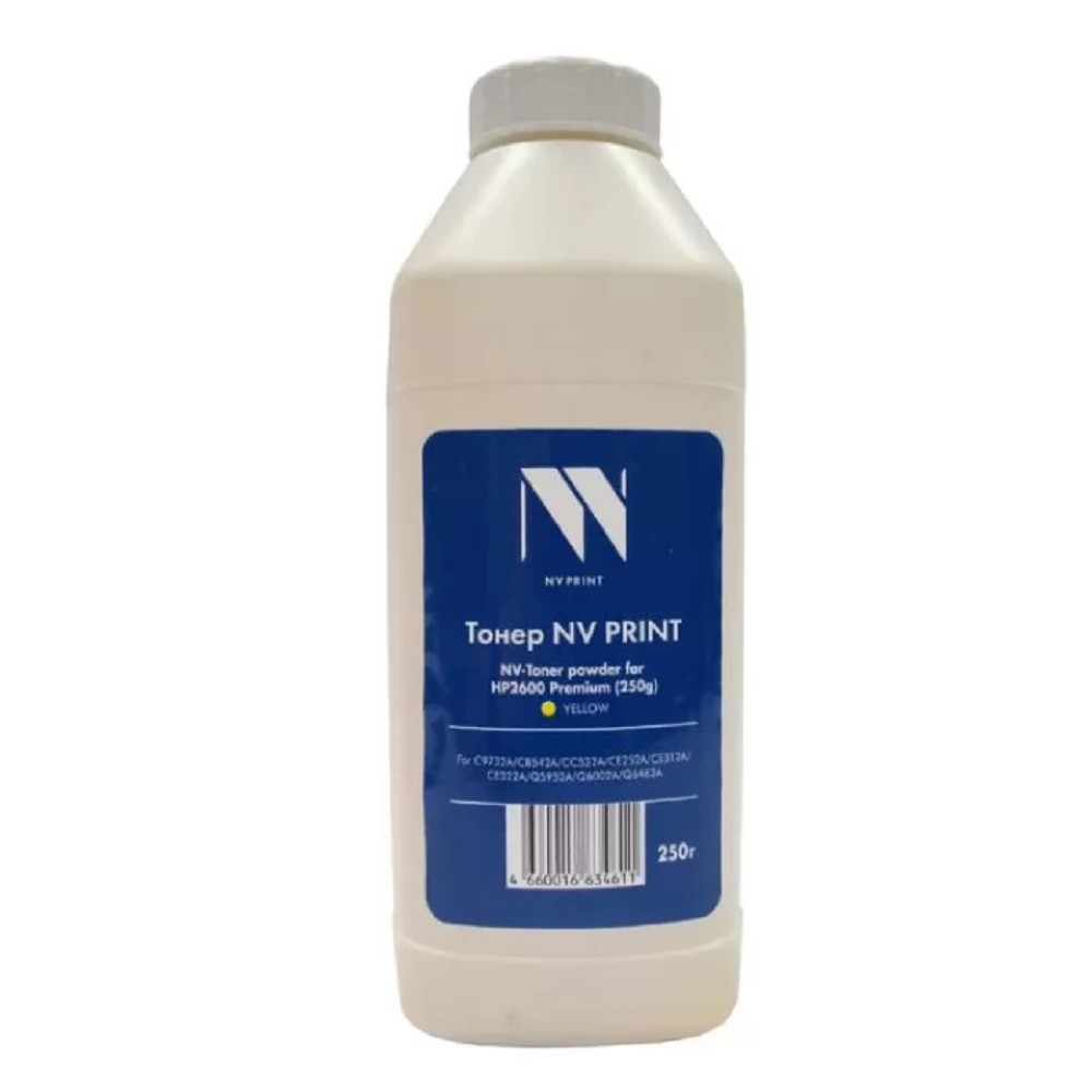 Тонер NVP для HP 2600 (250 г) Yellow для C9732A, CB542A, CC532A, CE252A, CE312A, CE322A, Q5952A, Q6002A, Q6462A (CLJ CP1215, 1210, 1510, 1515, 1518, 1525,CM1312,1415, 2020, 2025, 2320, 3520, 3525, 353