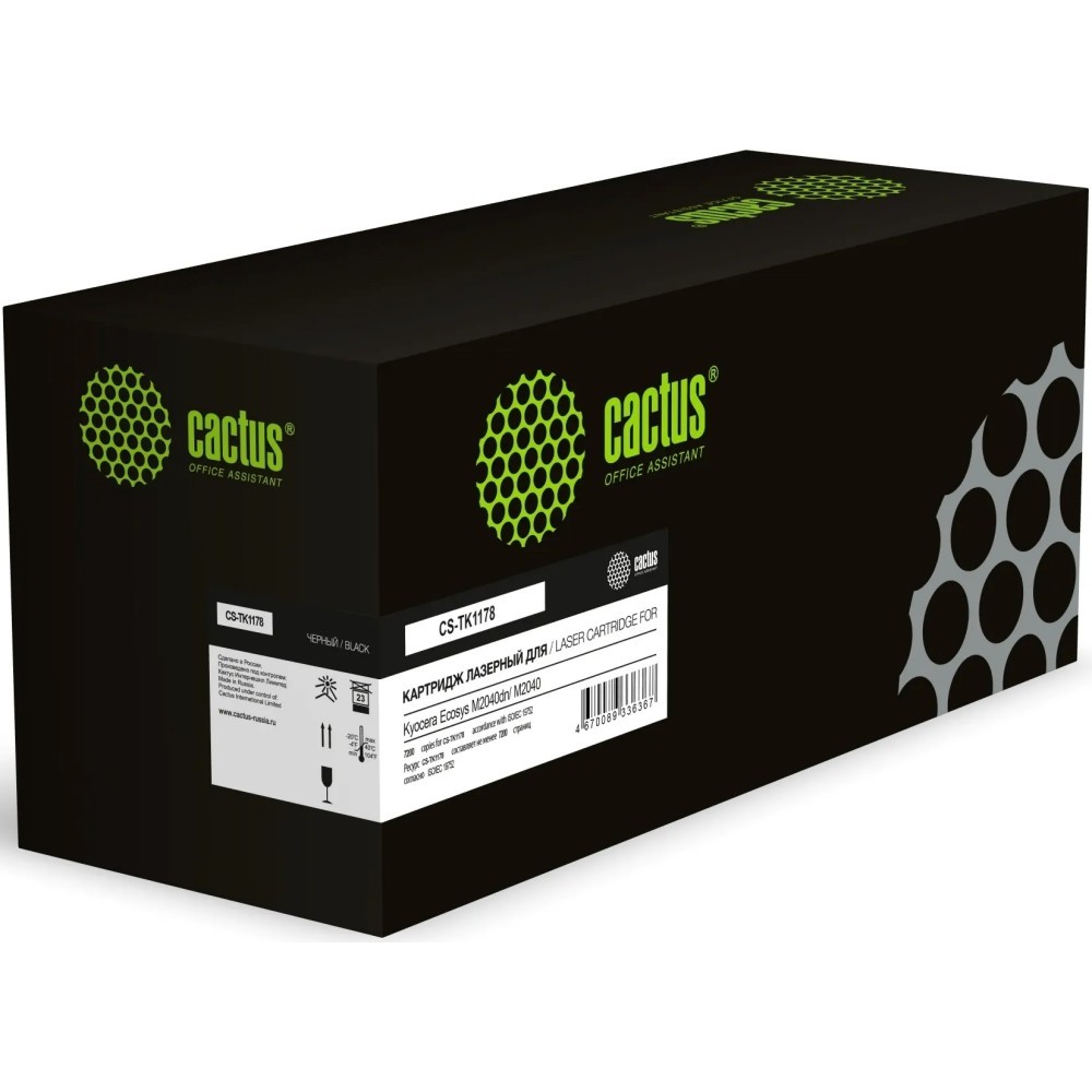 Картридж лазерный Cactus CS-TK1178 TK1178 ASIA CN черный (7200стр.) для Kyocera Ecosys M2040dn/ M2040