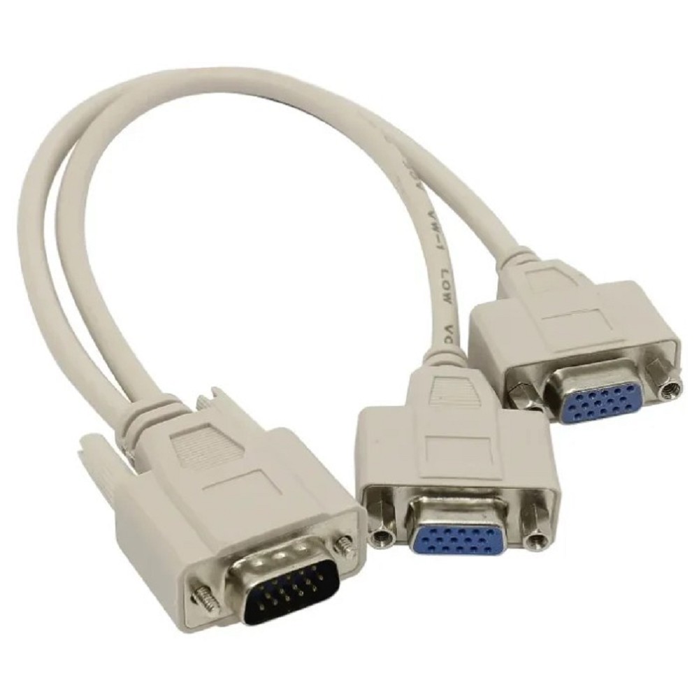 VCOM VVG6530-0.2M Кабель-разветвитель VGA 1=>2 (1x15M/2 x15F), {VGA Spliter Cable 0.2m} [06937510841219/4895182209411]