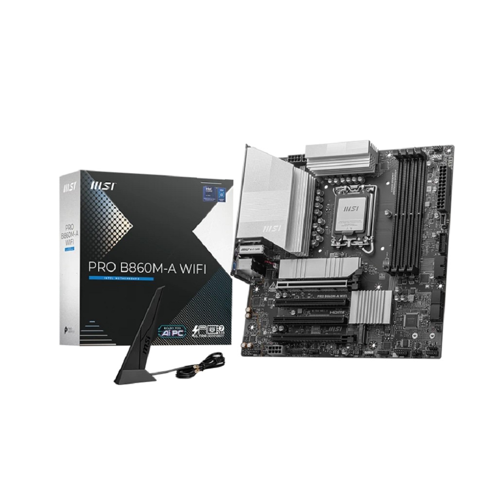 MSI PRO B860M-A WIFI {Soc-1851 Intel B860 4xDDR5 mATX AC`97 8ch(7.1) 5Gigabit RAID+HDMI+DP}