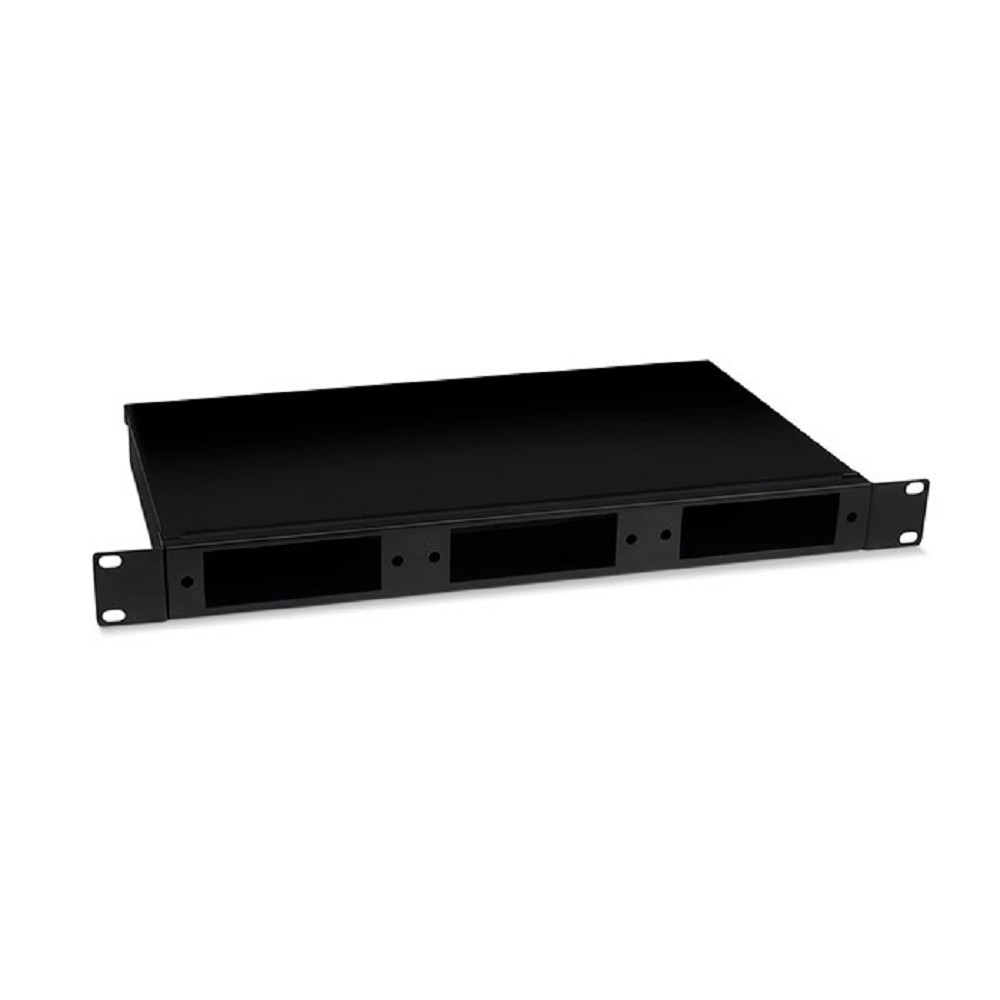 Cabeus FO-19-3FP-BK Кросс бокс оптический 19" 1U на 3 адаптерные панели, цвет черный