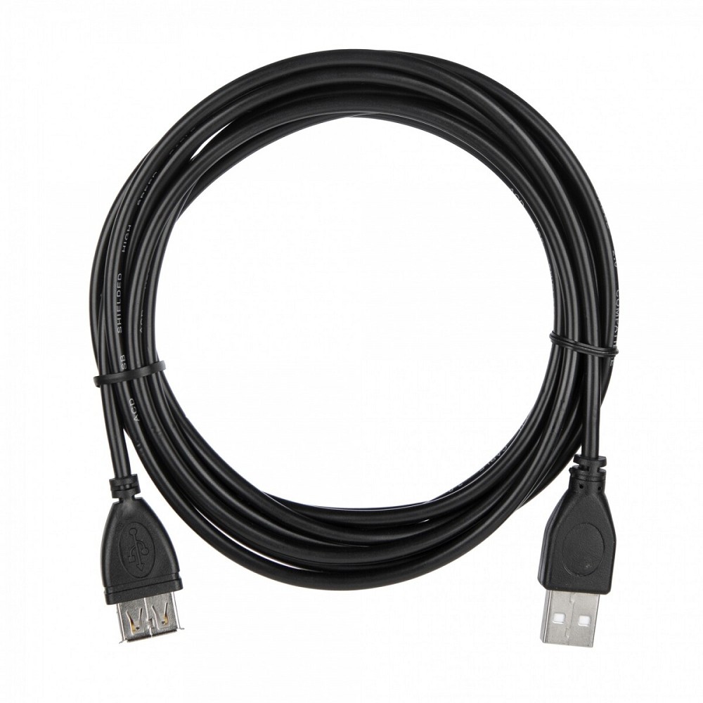 Кабель ACD Кабель ACD-U2AAF-30L |ACD-U2AAF-30L| USB 2.0, A male - A feмale, ТТХ: |ACD-U2AAF-30L| (7/0.12BC+PE)*1P+(7/0.12BC+PE)*2C+7/0.12BC+AL+PVC OD4.0, Черный, 3м (742064)
