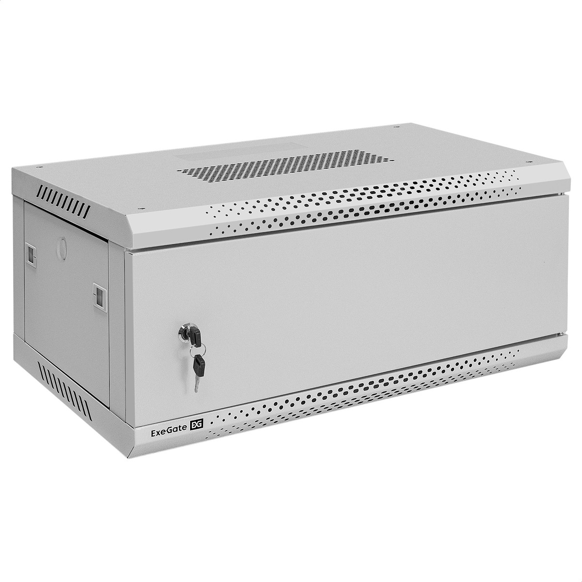 Exegate EX300253RUS Шкаф телекоммуникационный 19" настенный 4U ExeGate EC-WM-4U.450.M.GREY (19”, 4U, 600x450x280mm (ШхГхВ), передняя дверь металл, съемные боковые панели, пыле- и влагозащита IP23, све