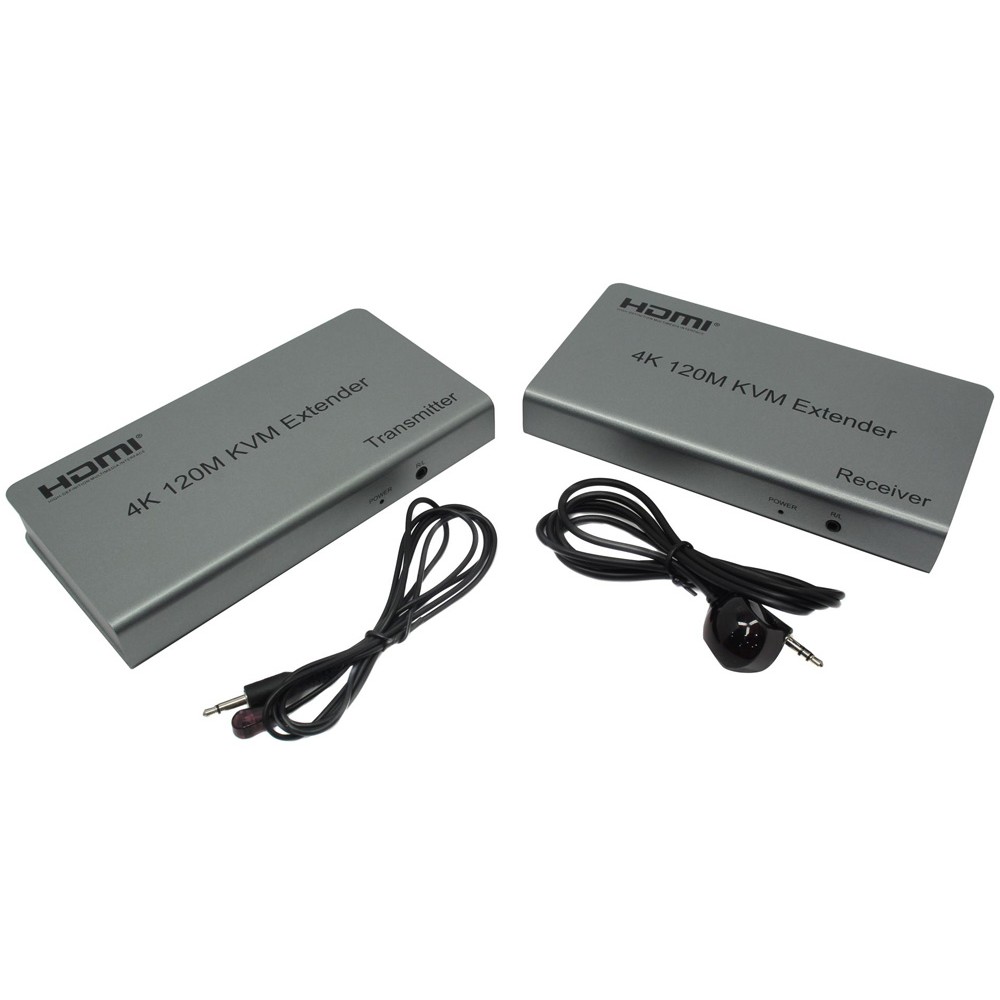 ORIENT VE051, HDMI KVM extender, HDMI+USB+Audio удлинитель до 120 м по витой паре Cat5e/6, HDMI 1.4, 4K@30Hz/1080p@60Hz, HDCP, передача ИК сигнала управления, пит. от вн.БП 5В/1А, метал.корп.(31068) 