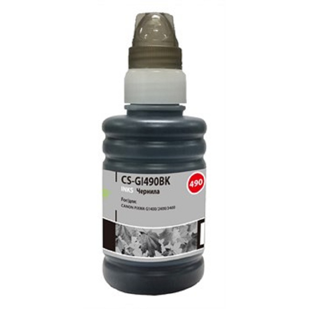 Cactus Чернила CS-GI490BK для Canon Pixma G1400/G2400/G3400, черный, 100мл