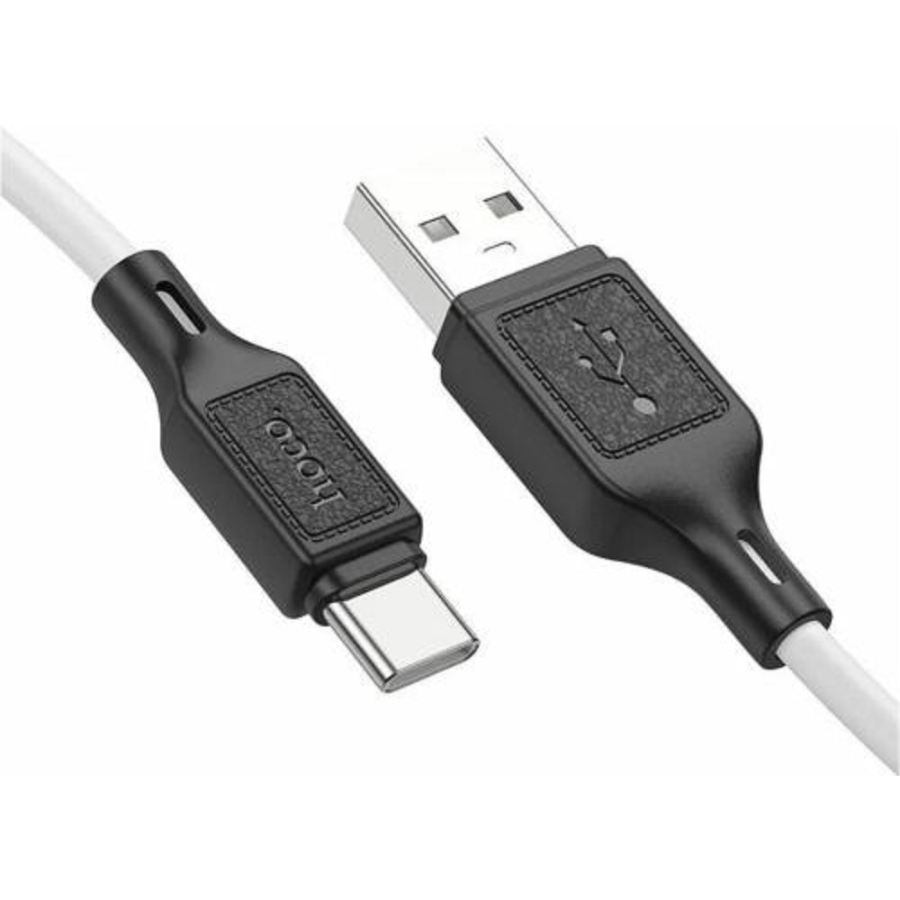 HOCO X90/ USB кабель Type-C/ 1m/ 3A/ Силикон/ White