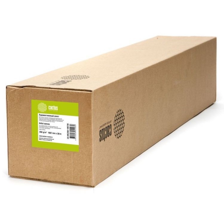 Холст Cactus CS-GC260-91430 36"(A0) 914мм-30м/260г/м2/белый глянцевое синтетика для струйной печати втулка:50.8мм (2")