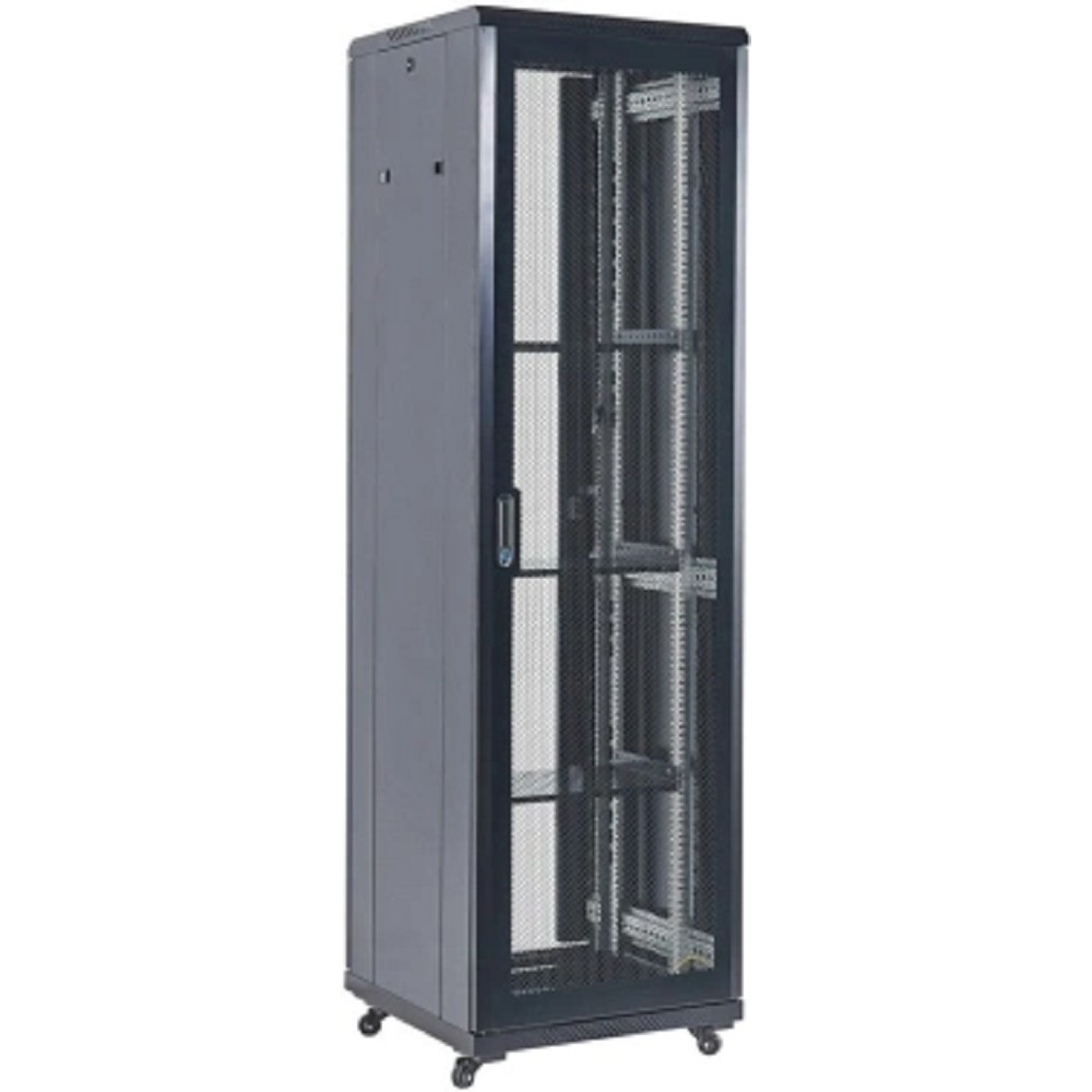 Rexant (04-1866-232) Напольный шкаф 19" 18U 600?600, дверь перфорация, черный, RAL 9005