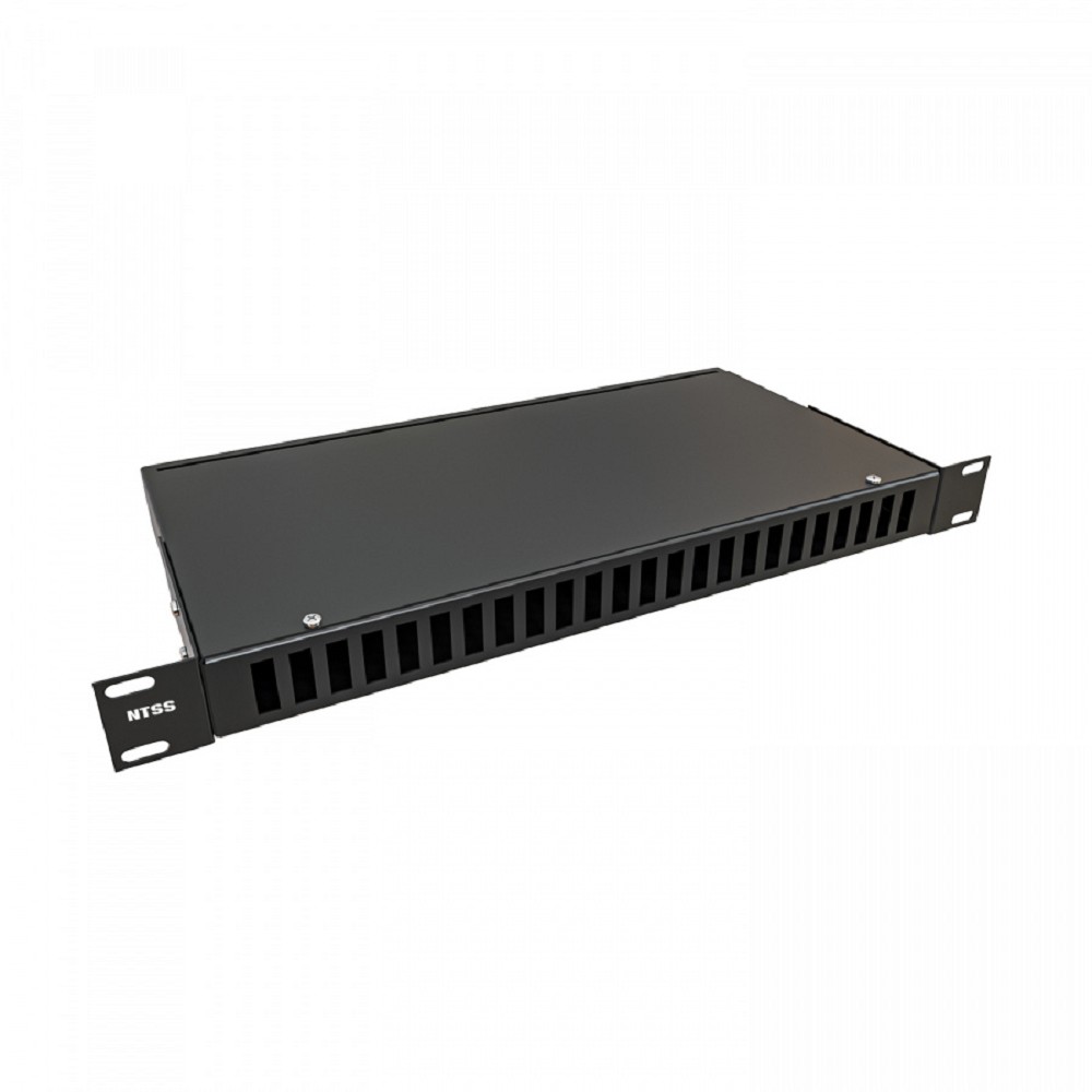 NTSS Кросс NTSS оптический 19'' укомплектованный 1U, 24 порта SC/APC duplex, 9/125 мкм (сплошная панель, сплайс-кассета 2шт, пигтейлы, КДЗС, адаптеры) черный RAL 9005 NTSS-RFOB-1U-24-2SC/A-9-SP1.5G0AY