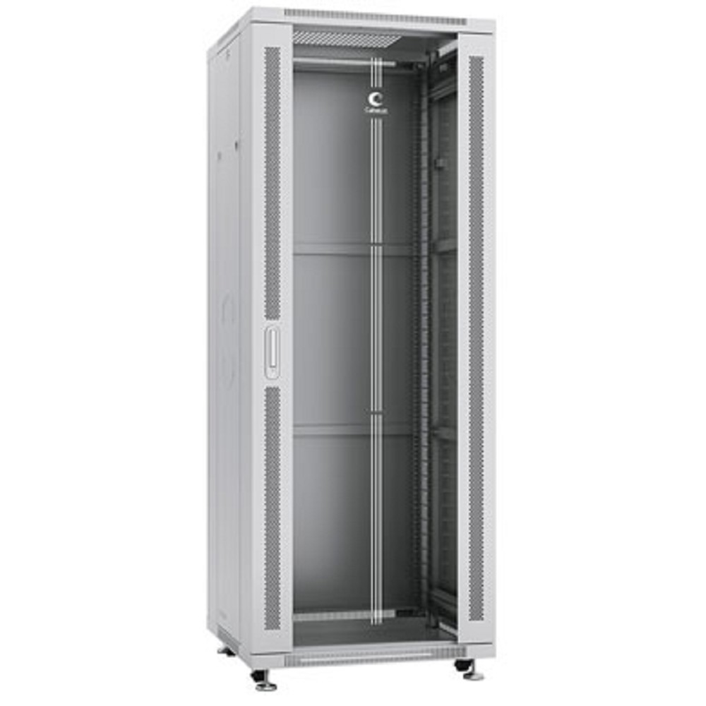 Cabeus SH-05C-37U60/60 Шкаф монтажный телекоммуникационный 19" напольный для распределительного и серверного оборудования 37U 600x600x1833mm (ШхГхВ) передняя стеклянная и задняя сплошная металлическая