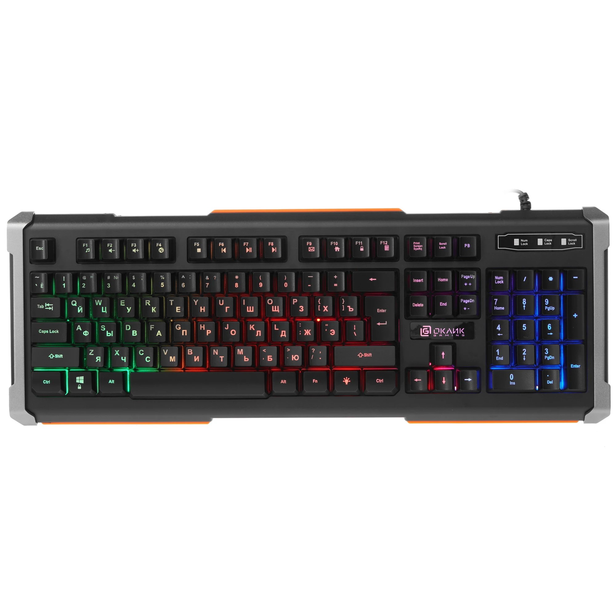 Oklick 717G черный/серый USB Multimedia LED [476395]
