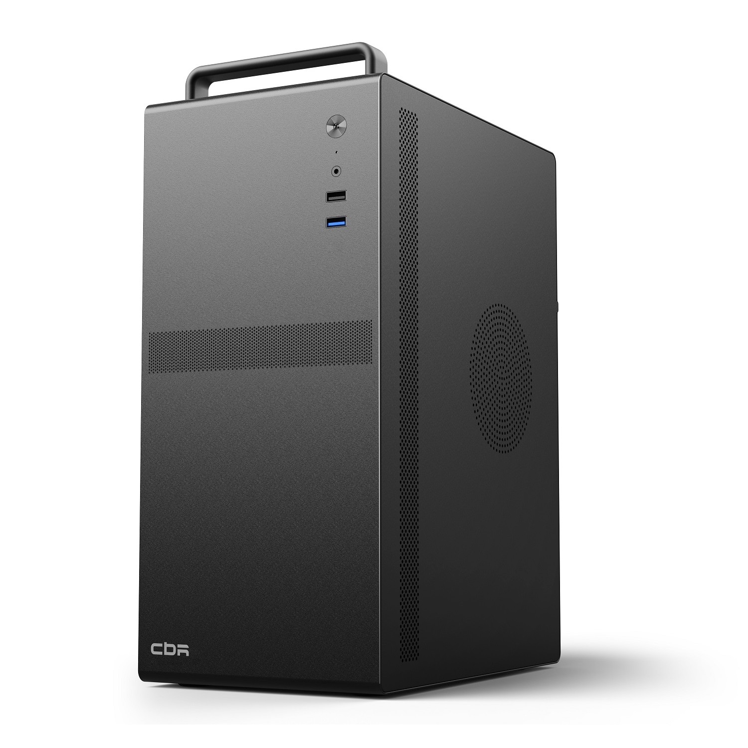 CBR Корпус mATX Minitower V205, без БП, 1*USB 3.0, 1*USB 2.0, HD Audio+Mic, ручка, каркас металл 1.8мм,  Black [PCC-MATX-V205-WPSU]
