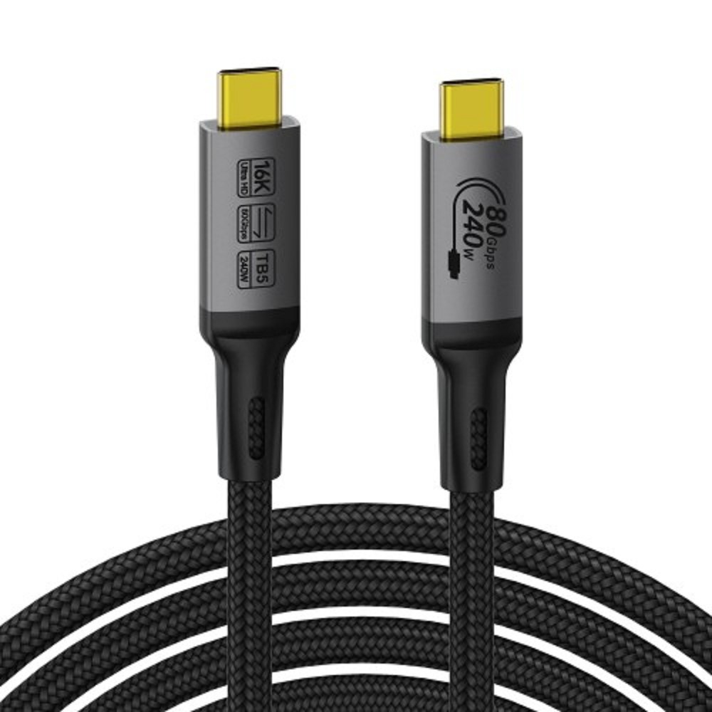 KS-is Кабель TH5 USB-C M USB-C M (KS-944B-1) 80Gbps, 240W, 1м