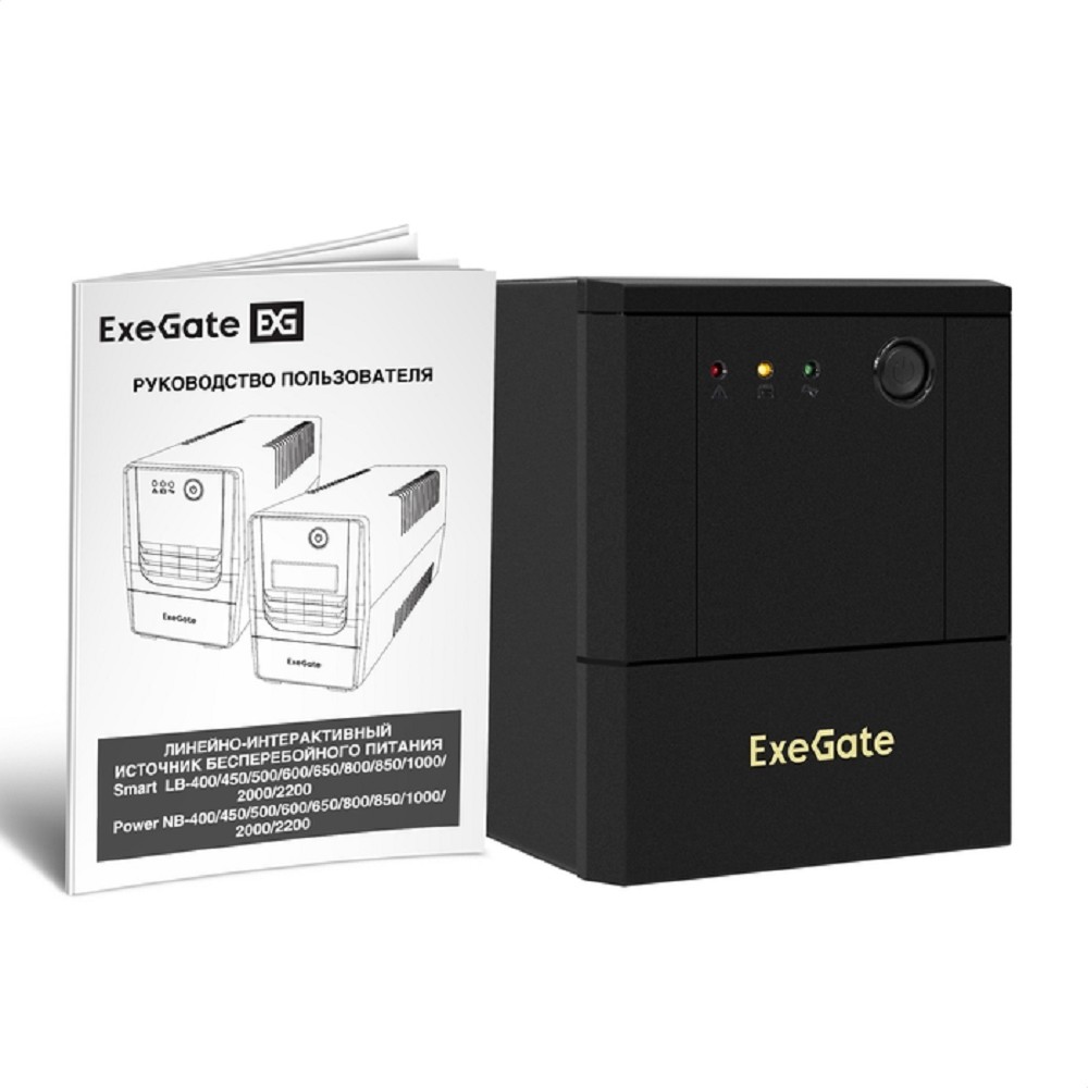 Exegate EX299815RUS ИБП ExeGate Power NB-2000.LED.AVR.4SH (2000VA/1200W, LED, AVR, 4*Schuko, батарея 12V 9Ah - 2 шт., металлический корпус, Black)