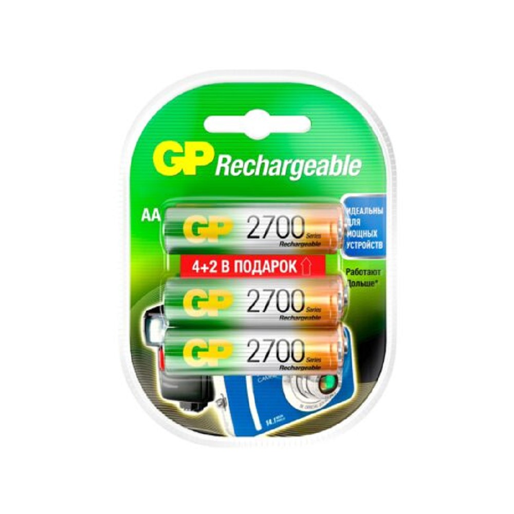 GP ReEnergy 270AAHC AA, емкость 2650 мАч (270AAHC4/2RGY-2CRCB6)(6 шт. в уп-ке)  аккумулятор