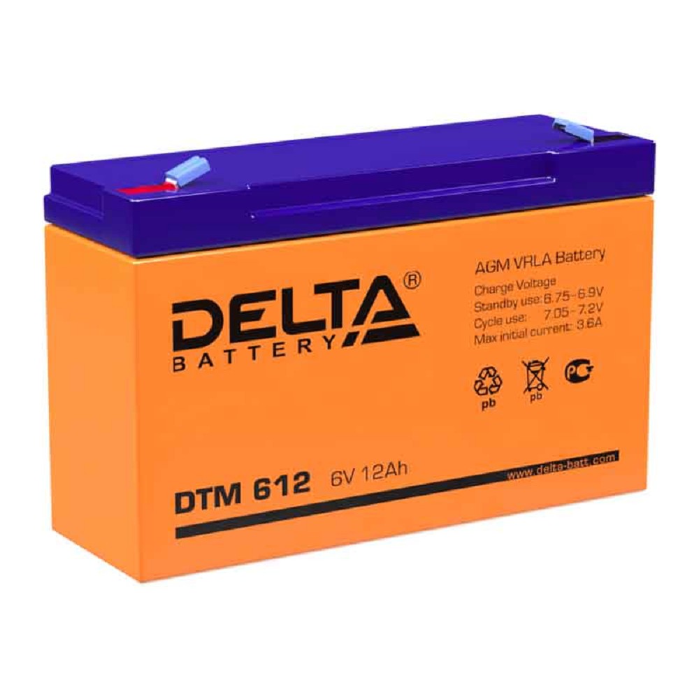 Delta DTM 612 (12 А\ч, 6В) свинцово- кислотный аккумулятор  