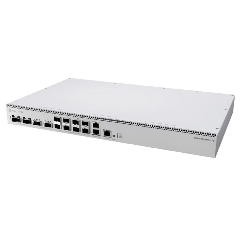 MikroTik CRS812-8DS-2DQ-2DDQ-RM Коммутатор управляемый, 2*RJ45 10Gbit, 8*SFP56 50Gbit, 2*QSFP56 200gbit, 2*QSFP56-DD 400Gbit, RouterOs L6
