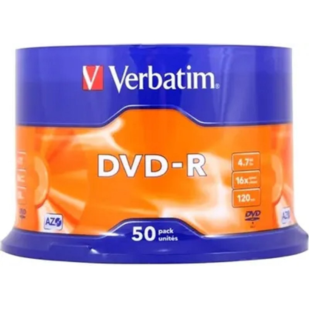 Verbatim Диски DVD-R 4.7Gb 16-х, 50шт, Cake Box (43548)