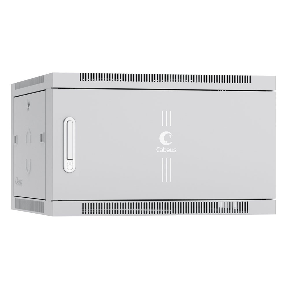 Cabeus SH-05F-6U60/45m Шкаф телекоммуникационный настенный 19" 6U 600x450x368mm (ШхГхВ) дверь металл, цвет серый (RAL 7035)