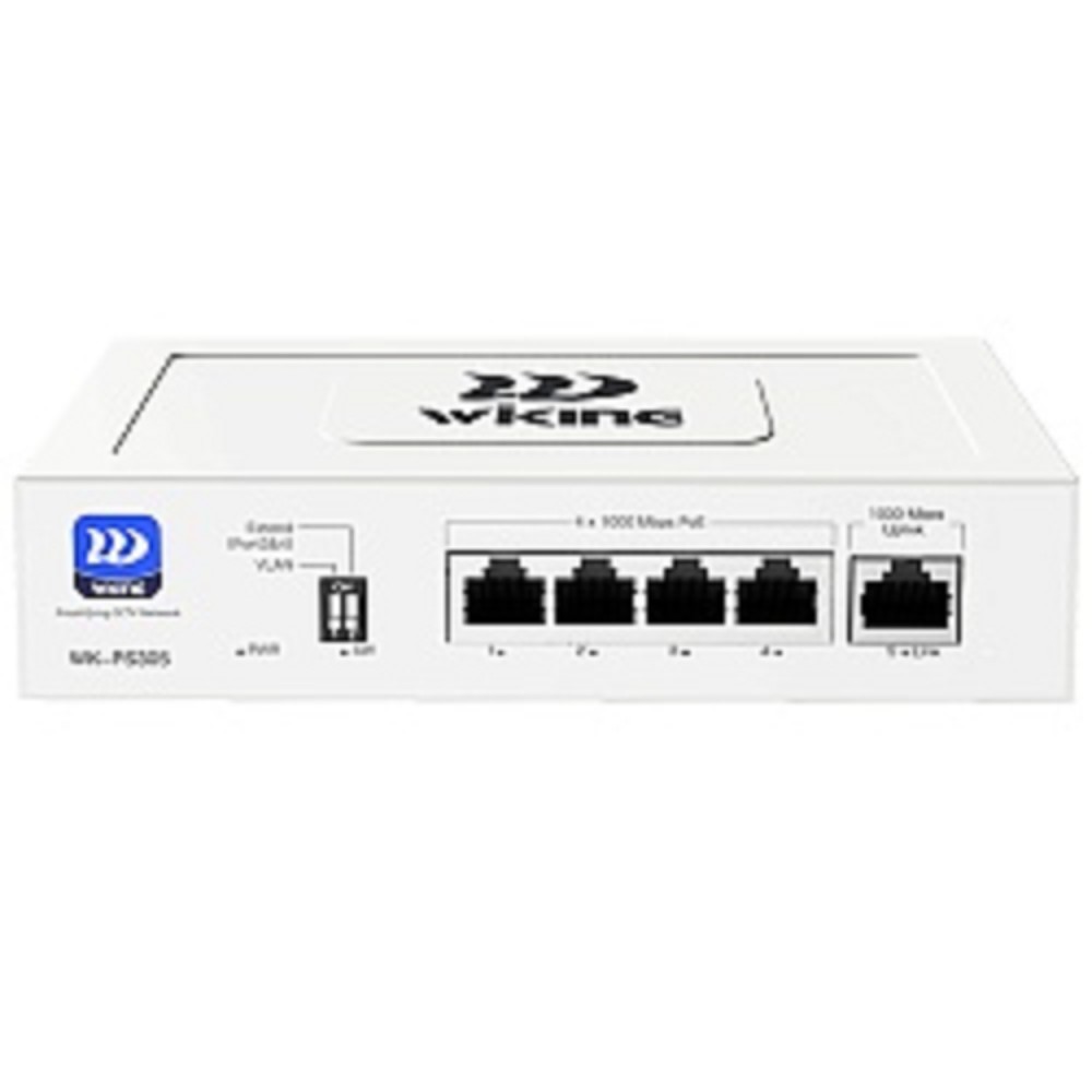 Wi-Tek WK-PS305 коммутатор WIKING неуправляемый PoE 45Вт, 4GE(PoE)+1GE